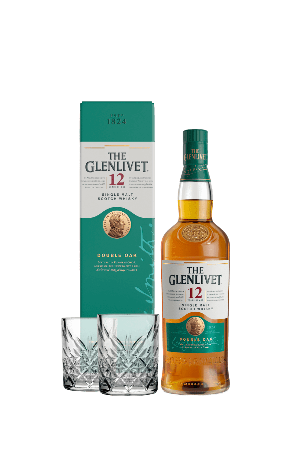 The Glenlivet 12 Single Malt Scotch Whisky (con 2 tumbler vintage)